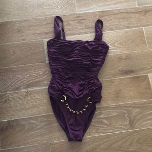 Plum purple one piece bathing suit NWT